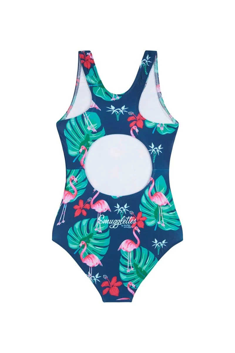 Girls One Piece in Flamingo - Image 2