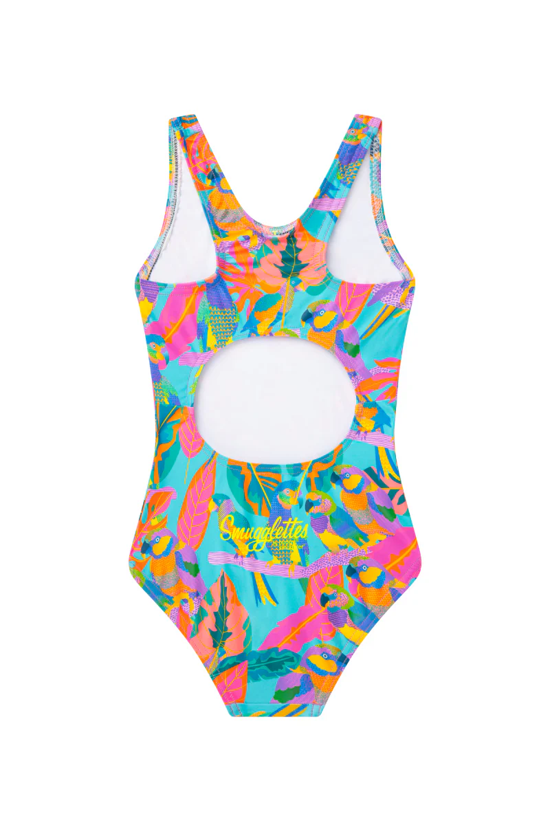 Girls One Piece in Techno Parrots - Image 2