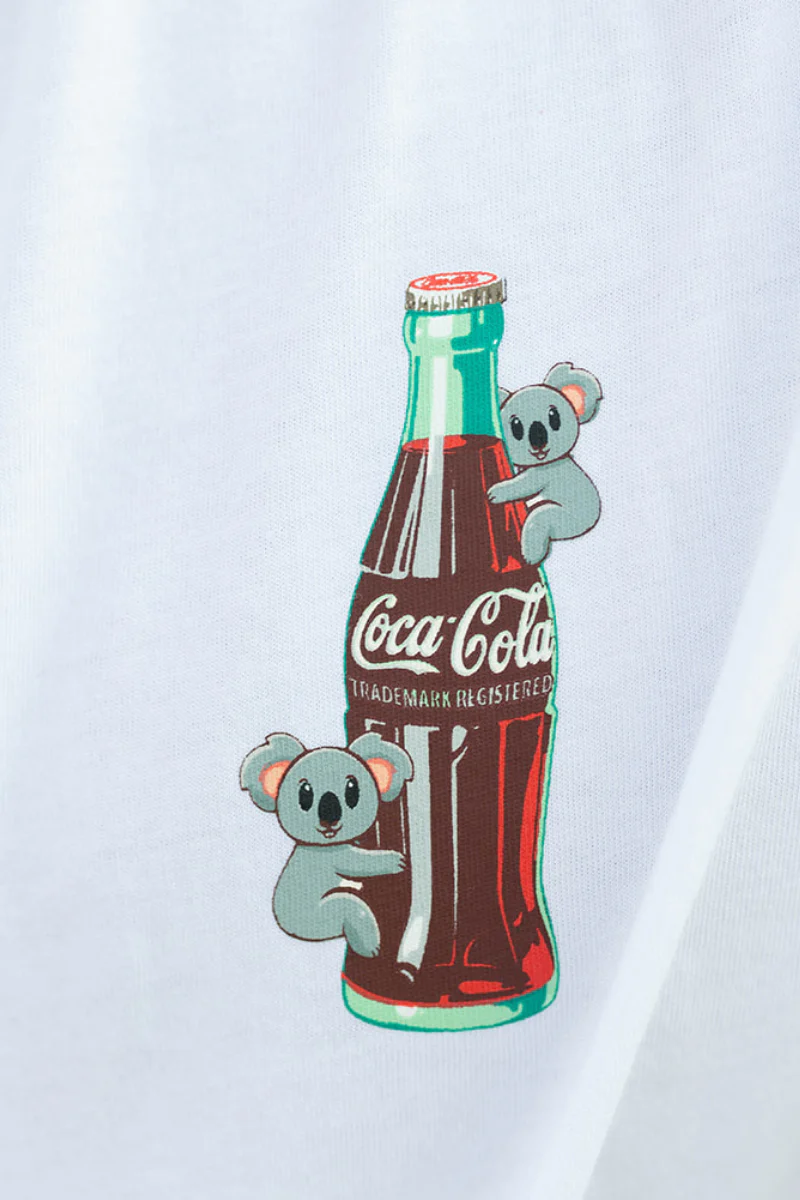 Lightweight White Tee in Coke Koala - Image 4