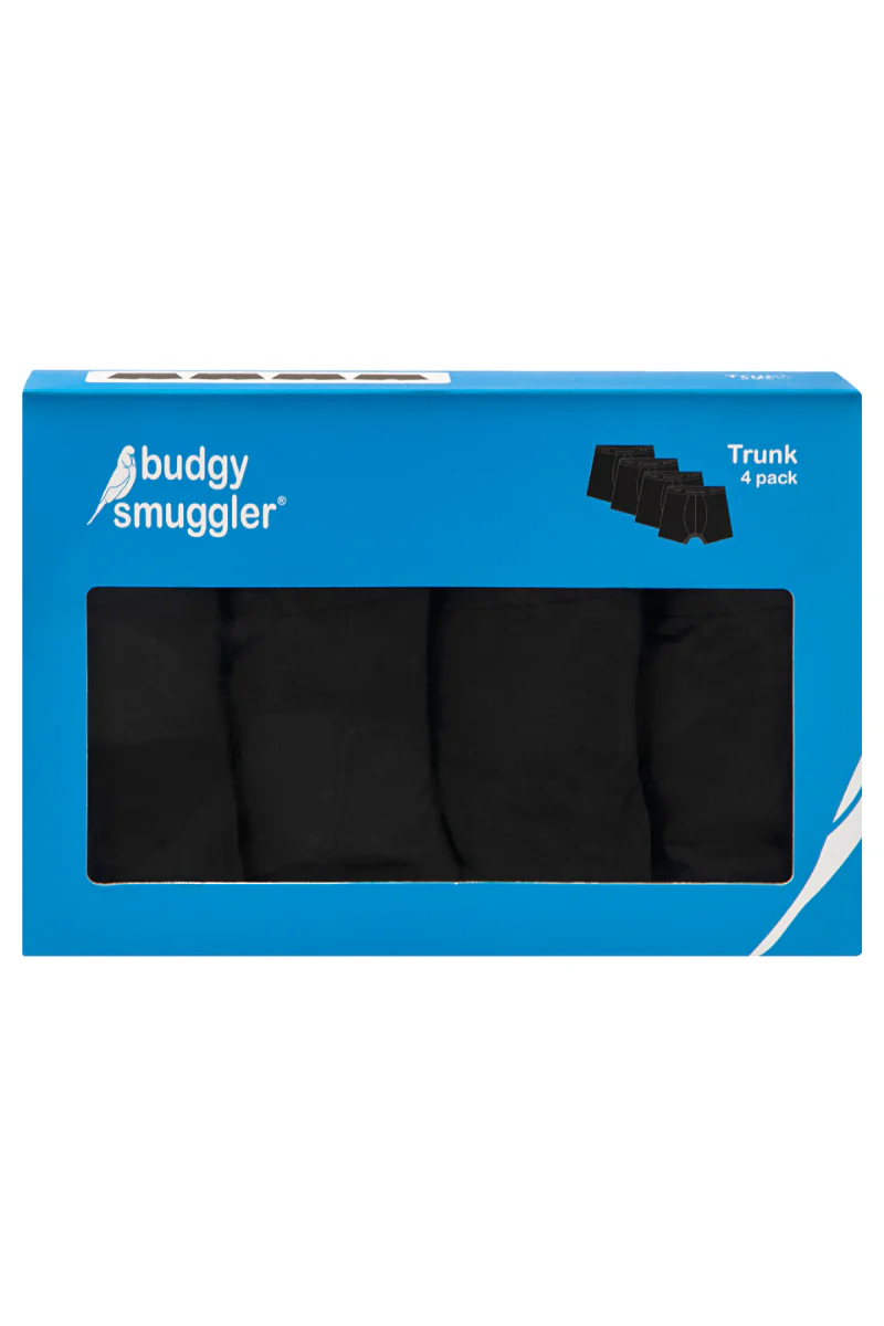 Men's Underwear Trunks 4 Pack in Black
